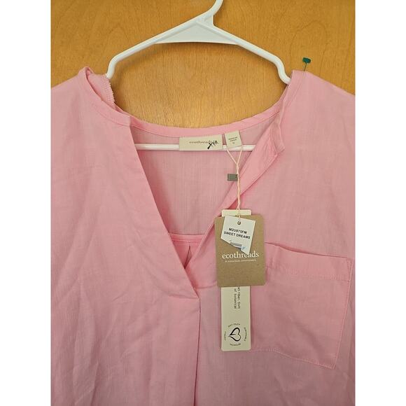 Ecothreads Womens Short Sleeve T Shirt Linen Feel Size Small- New - Picture 2 of 5